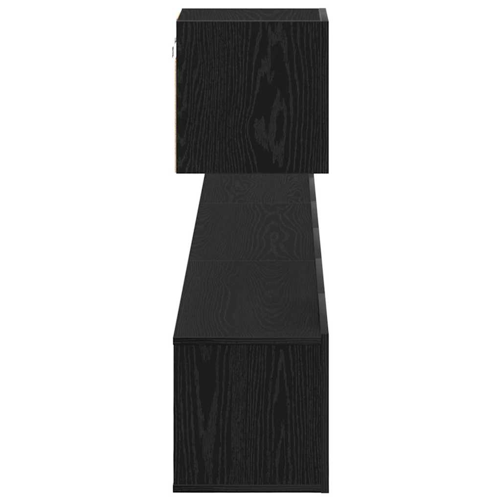 vidaXL 4τεμαχ set έπιπλο τηλεόρασης Μαύρο Δρυς Επεξεργασμένου Ξύλου