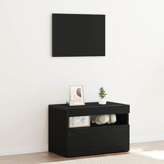 vidaXL Κομοδίνο Μαύρη Οξυά 60 x 35 x 40 εκ. Επεξεργασμένο ξύλο