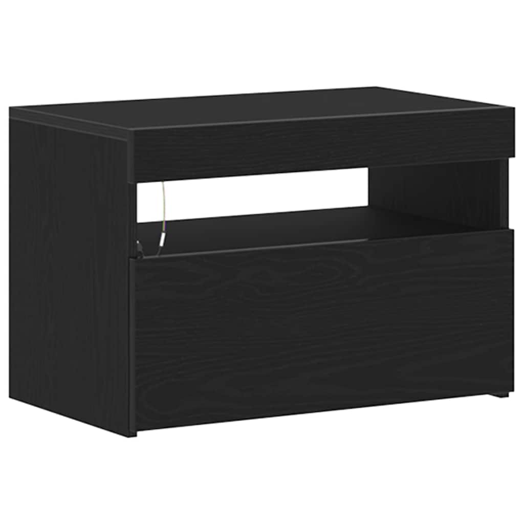 vidaXL Κομοδίνο Μαύρη Οξυά 60 x 35 x 40 εκ. Επεξεργασμένο ξύλο