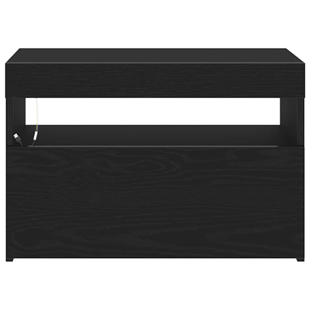 vidaXL Κομοδίνο Μαύρη Οξυά 60 x 35 x 40 εκ. Επεξεργασμένο ξύλο