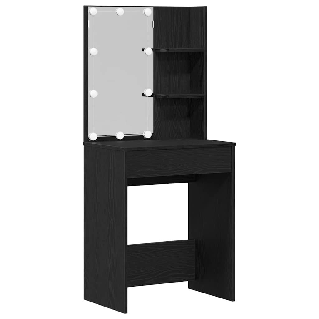 vidaXL Σετ Τραπεζιού Μακιγιάζ με συρτάρι 2 pcs Μαύρο 140 x 40 x 140 εκ