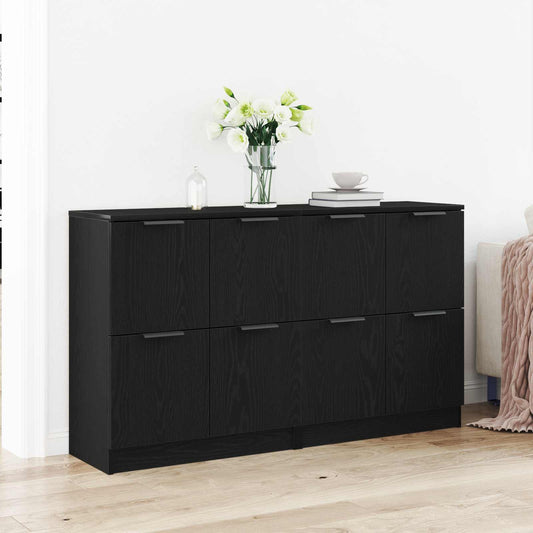 vidaXL Πλαϊνό γραφείο 2 pcs Μαύρη Οξυά 60 x 30 x 70 εκ.