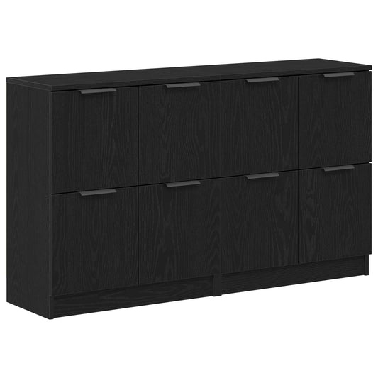 vidaXL Πλαϊνό γραφείο 2 pcs Μαύρη Οξυά 60 x 30 x 70 εκ.