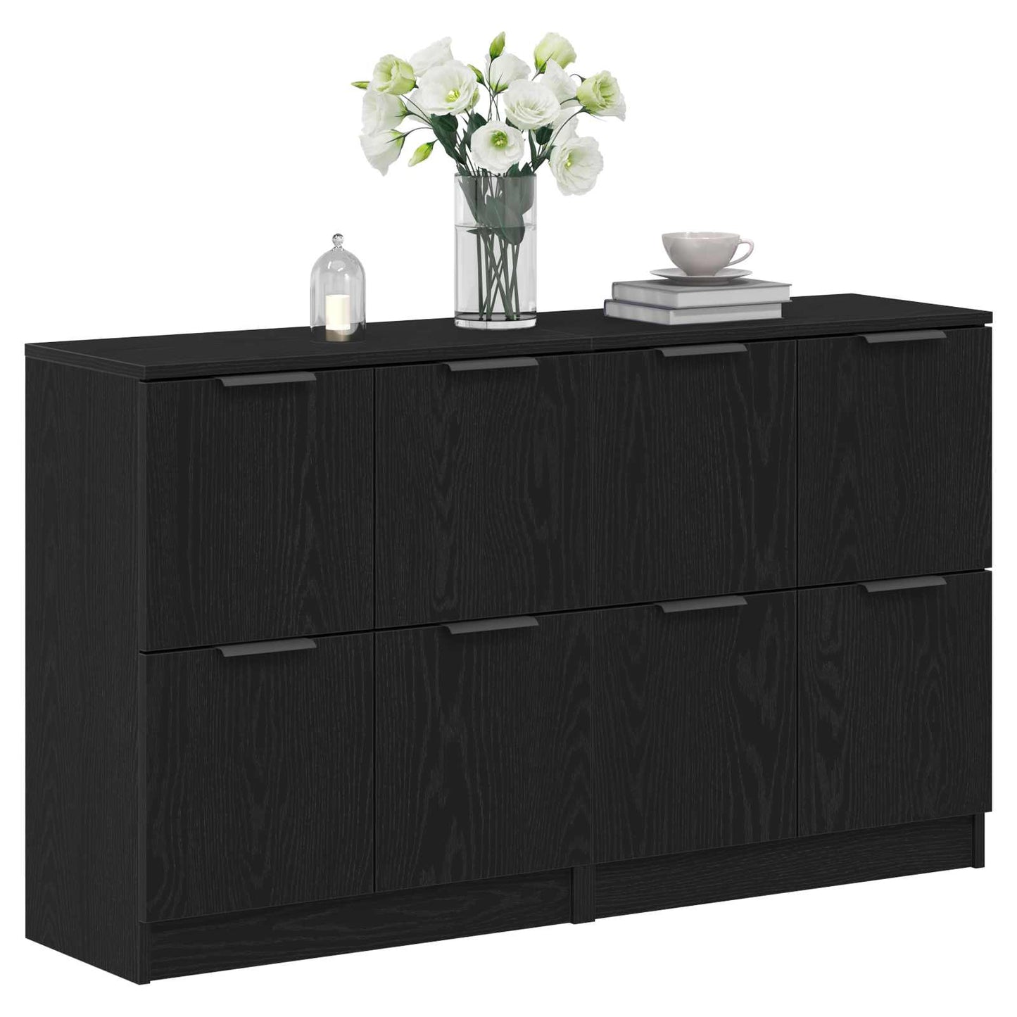 vidaXL Πλαϊνό γραφείο 2 pcs Μαύρη Οξυά 60 x 30 x 70 εκ.