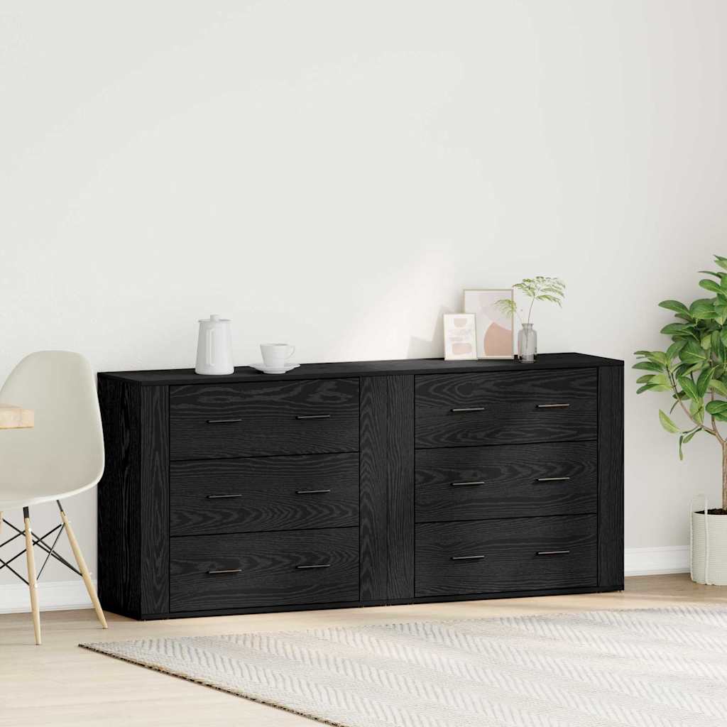 vidaXL Πλαϊνό γραφείο Μαύρη Οξυά 160 x 33 x 70 εκ. Επεξεργασμένο ξύλο