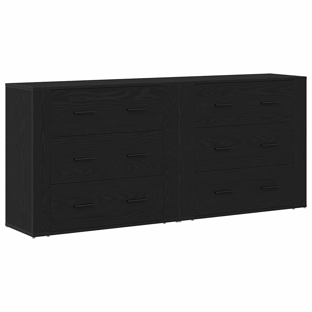 vidaXL Πλαϊνό γραφείο Μαύρη Οξυά 160 x 33 x 70 εκ. Επεξεργασμένο ξύλο