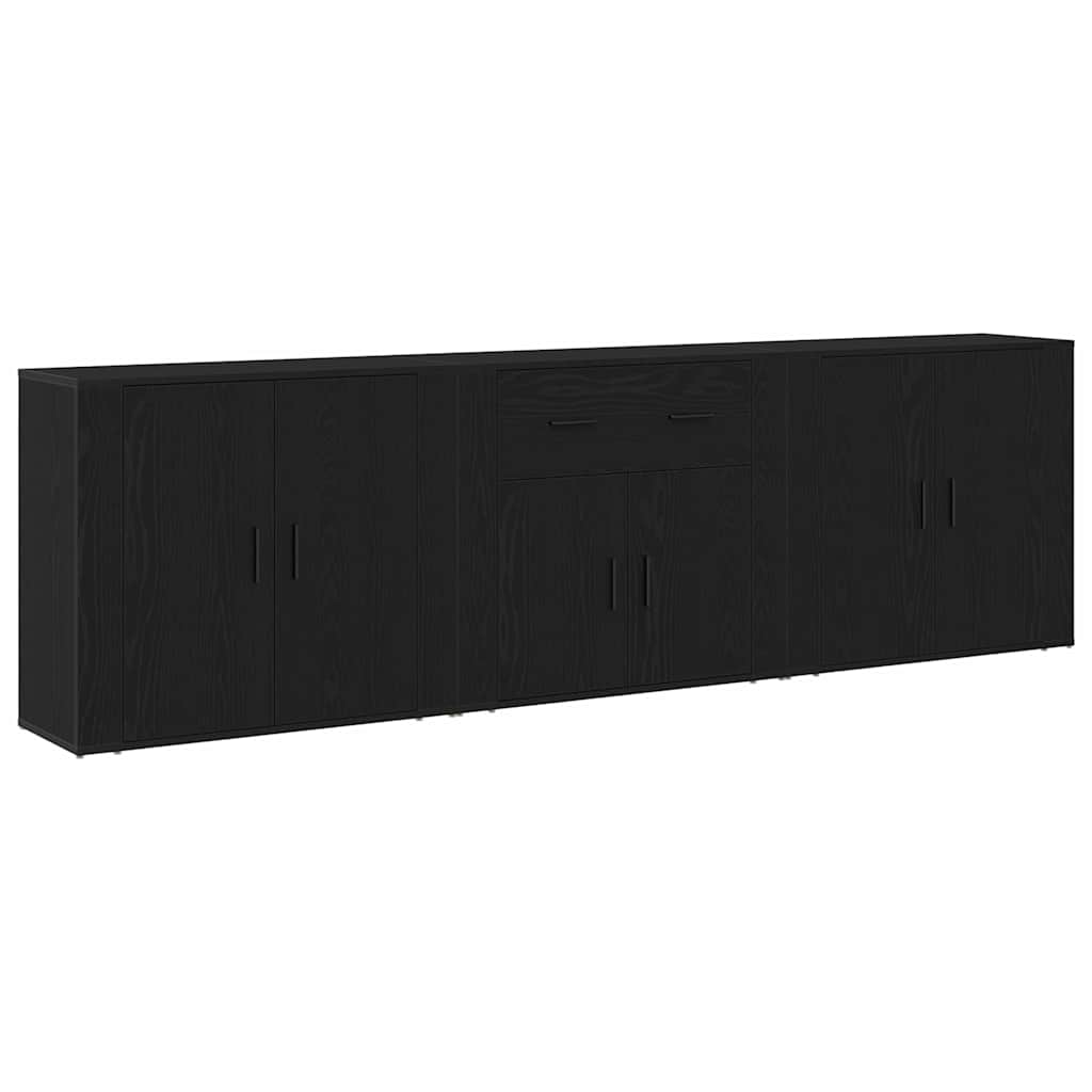 vidaXL Πλαϊνό γραφείο Μαύρη Οξυά 240 x 33 x 70 εκ. Επεξεργασμένο ξύλο