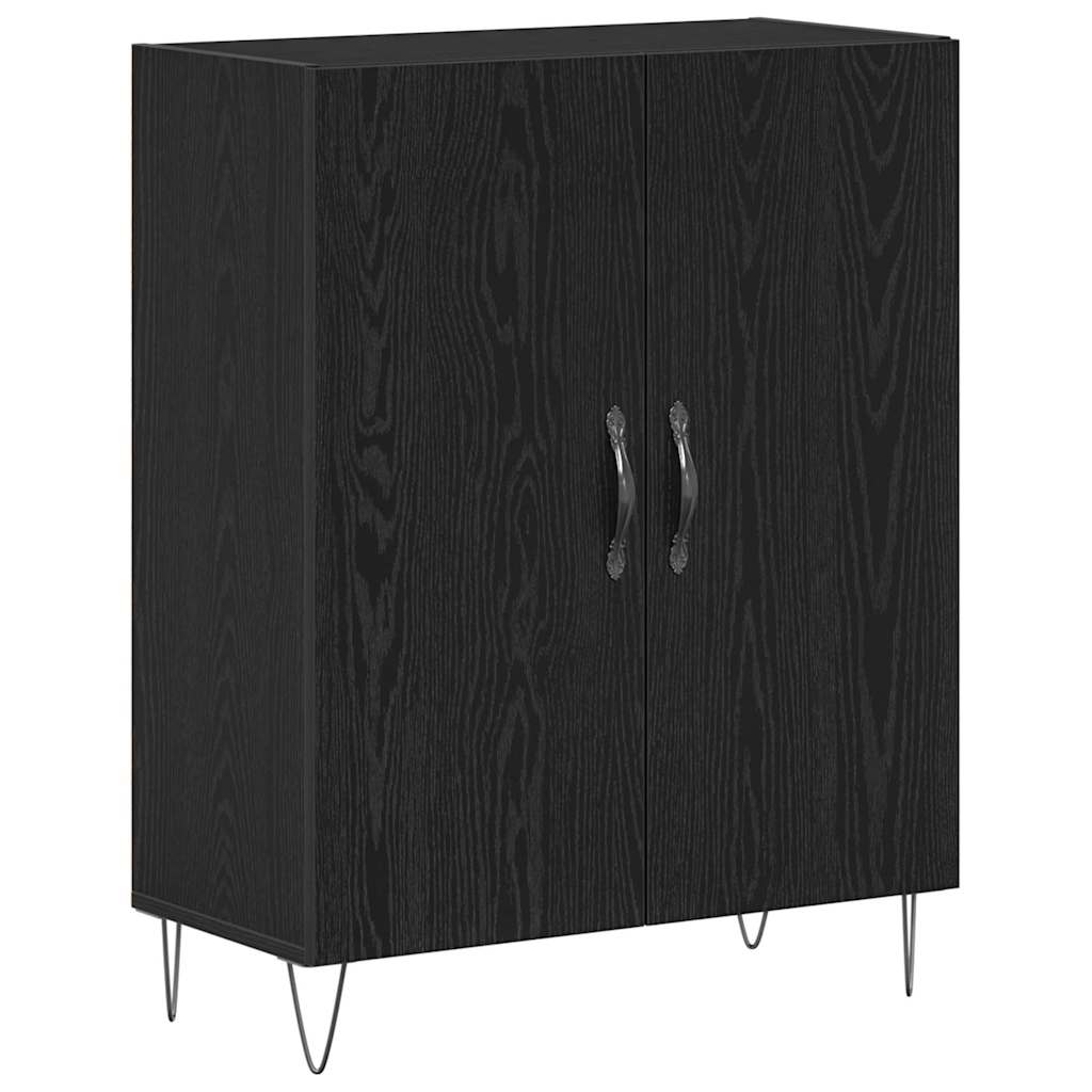 vidaXL Υψηλό Ντουλάπι Μαύρης Δρυός 69.5x34x180 εκ. Μοριοσανίδες