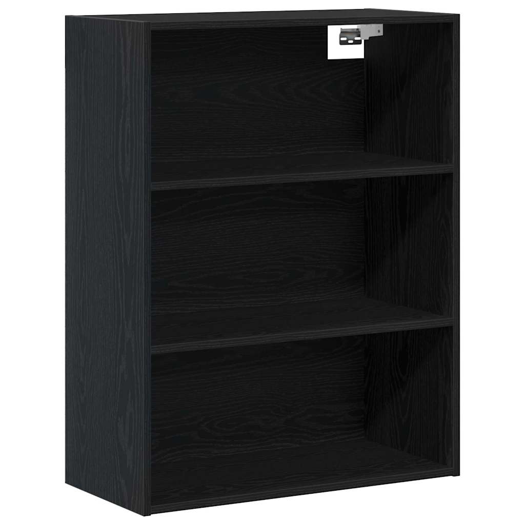 vidaXL Υψηλό Ντουλάπι Μαύρης Δρυός 69.5x34x180 εκ. Μοριοσανίδες