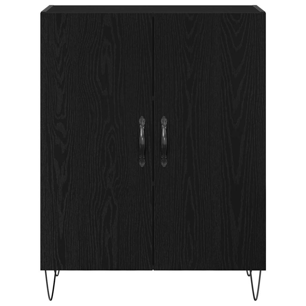 vidaXL Υψηλό Ντουλάπι Μαύρης Δρυός 69.5x34x180 εκ. Μοριοσανίδες