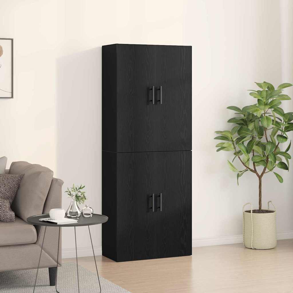 vidaXL Ντουλάπια 2 τεμάχια Μαύρο Δρυ 69,5x34x180 εκ, Επεξεργασμένο Ξύλο.