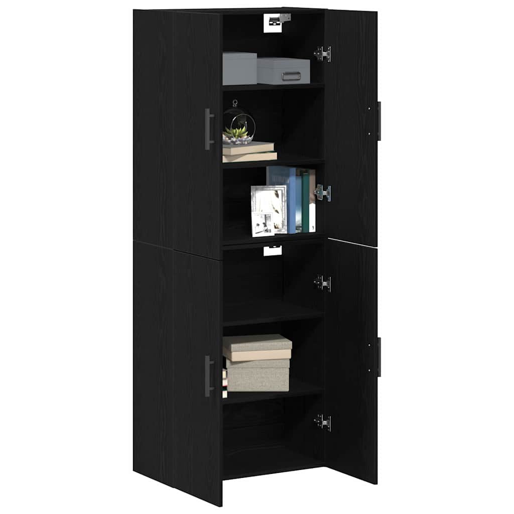 vidaXL Ντουλάπια 2 τεμάχια Μαύρο Δρυ 69,5x34x180 εκ, Επεξεργασμένο Ξύλο.