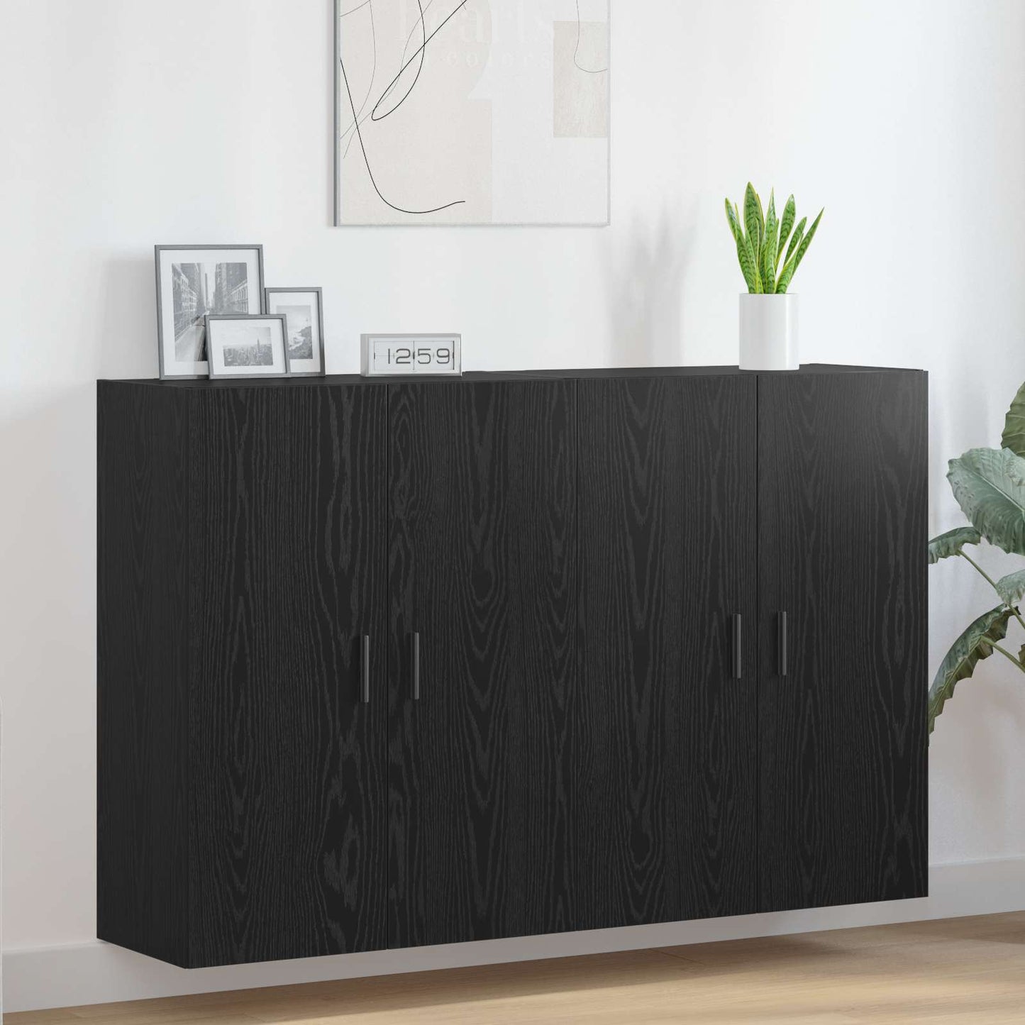 vidaXL Ντουλάπες 2 τεμάχια Μαύρη Δρυς 69,5x34x180 εκ. από Επεξεργασμένο Ξύλο