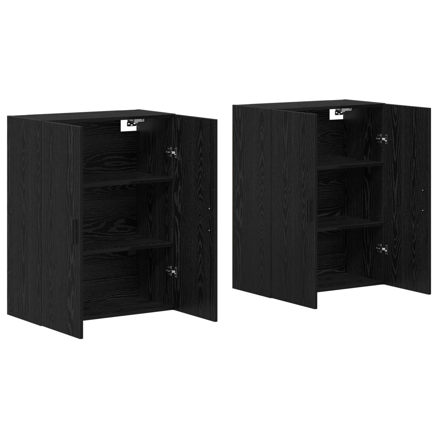 vidaXL Ντουλάπες 2 τεμάχια Μαύρη Δρυς 69,5x34x180 εκ. από Επεξεργασμένο Ξύλο