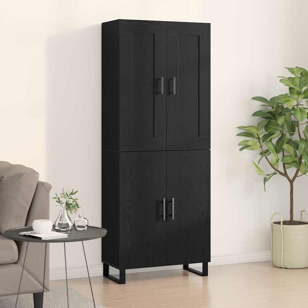 vidaXL Highboard 2 pcs Μαύρη Οξυά 69,5 x 34 x 180 εκ.