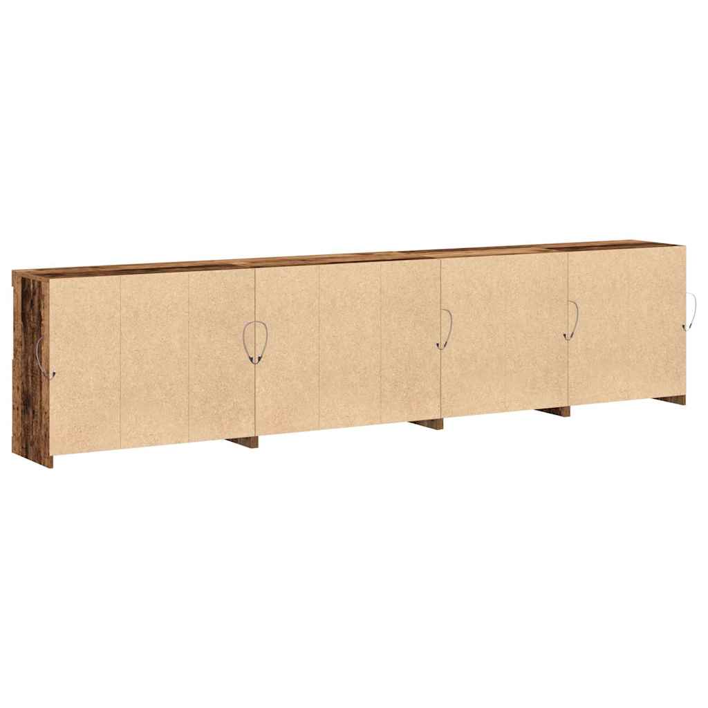 vidaXL Πλευρικό Τραπέζι LED Παλιό ξύλο 283 x 37 x 67 εκ