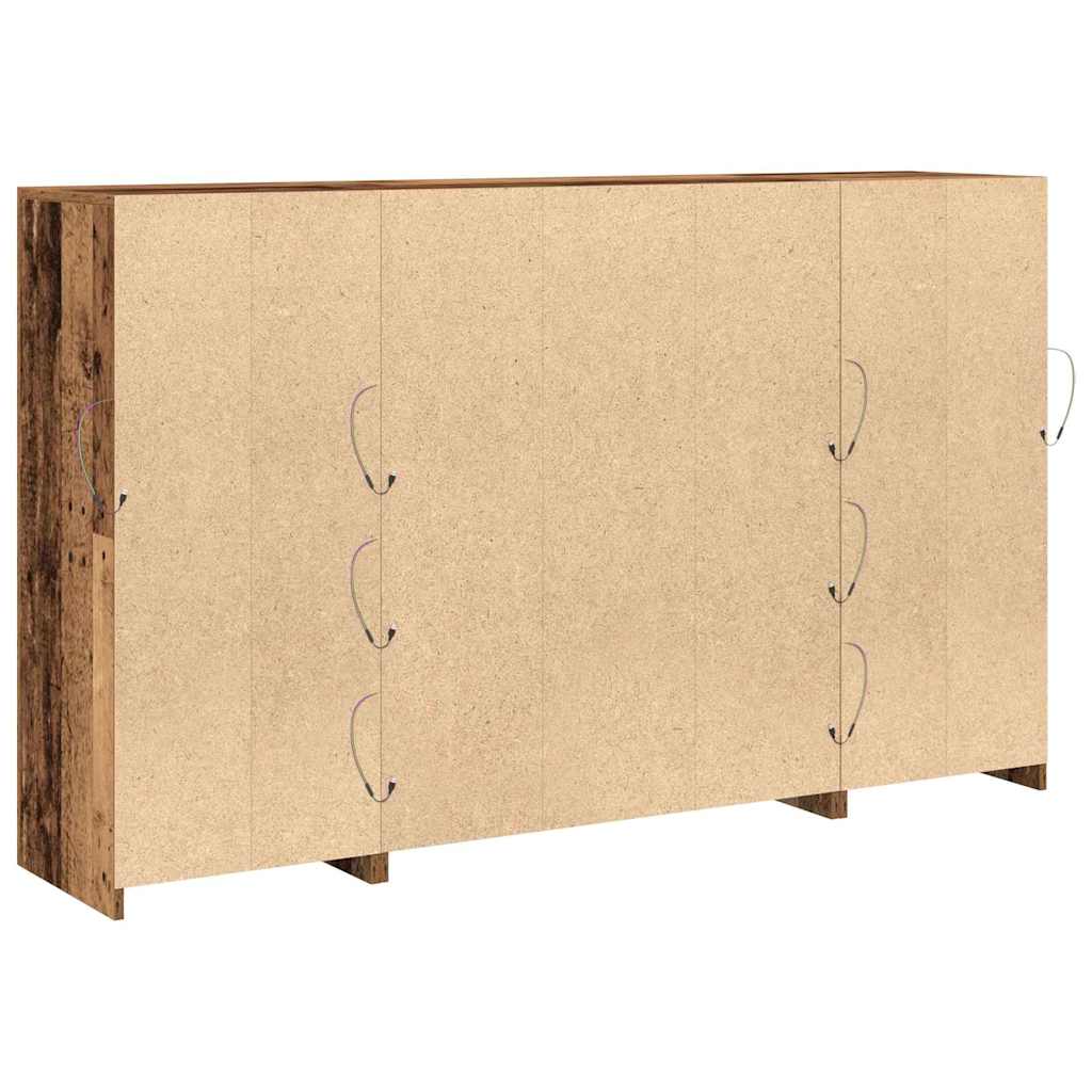 Μπουφές vidaXL με LED Φώτα Παλαιό Ξύλο 163x37x100 cm Κατασκευασμένο Ξύλο
