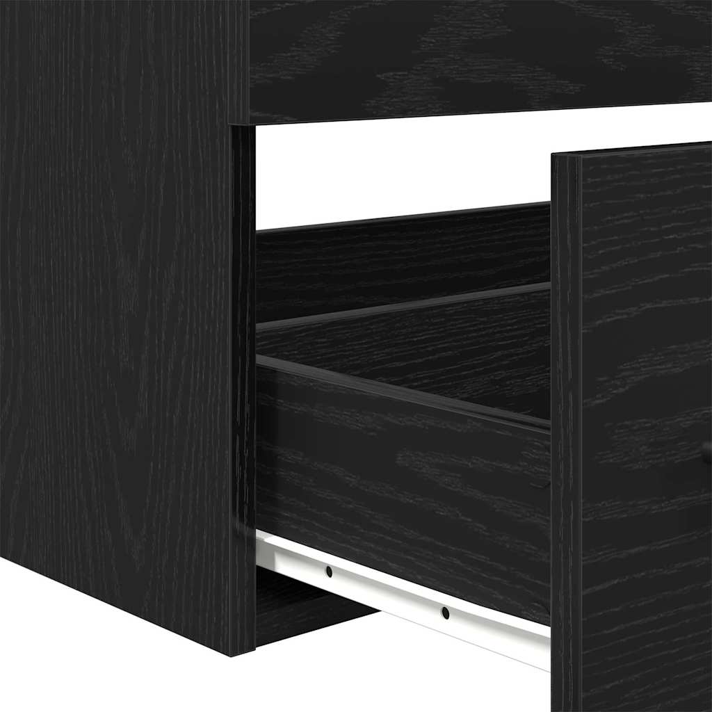 vidaXL Ντουλάπα νιπτήρα με λεκάνη 3 pcs Μαύρη δρυς 90 x 38.5 x 48 cm