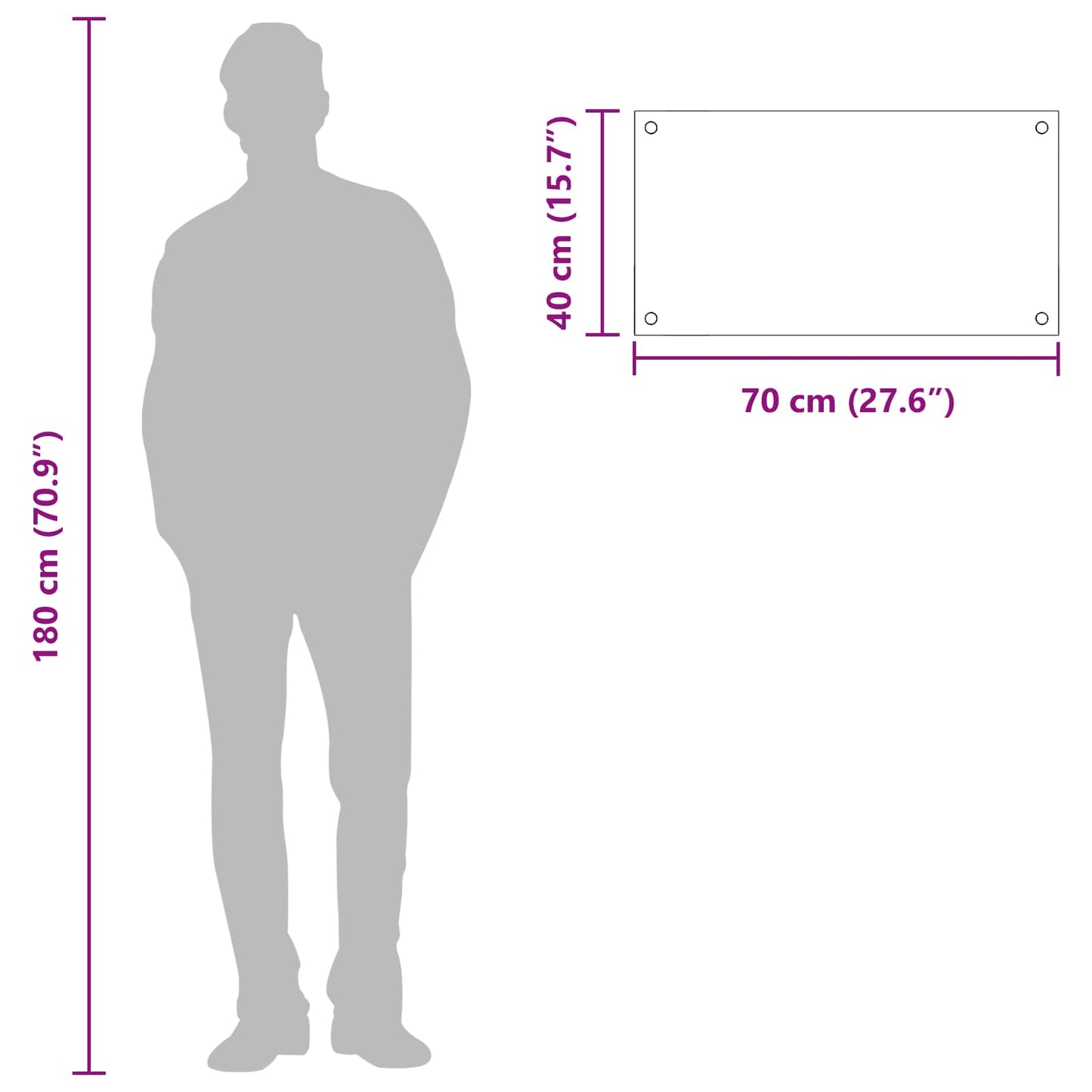 vidaXL Πλάτη κουζίνας Σκούρο Γκρι 70 x 40 cm σκληρυμένο γυαλί