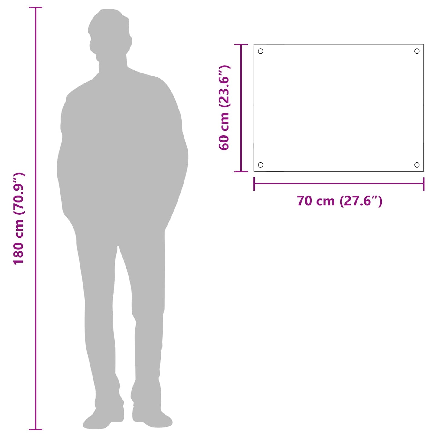 vidaXL Πλάτη κουζίνας Σκούρο Γκρι 70 x 60 cm σκληρυμένο γυαλί