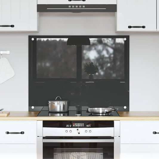 vidaXL Πλάτη κουζίνας Σκούρο Γκρι 80 x 60 cm σκληρυμένο γυαλί