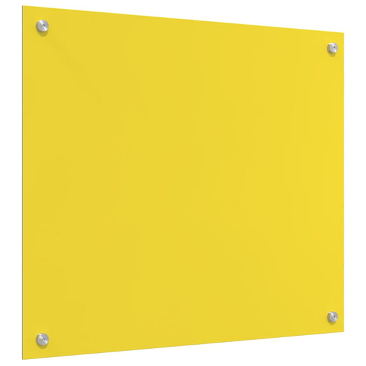 vidaXL Κουζίνα Πίσω Κάλυμμα Κίτρινο 70x60x0,6 εκ Σκληρυμένο Γυαλί