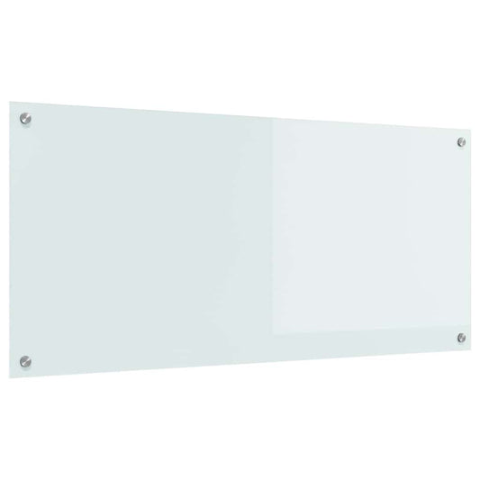 vidaXL Πλάτη κουζίνας Λευκό 110 x 50 cm σκληρυμένο γυαλί