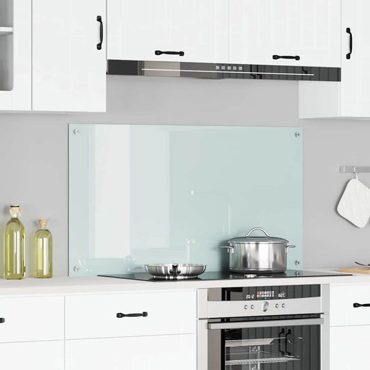 vidaXL Πλάτη κουζίνας Λευκό 110 x 60 cm σκληρυμένο γυαλί