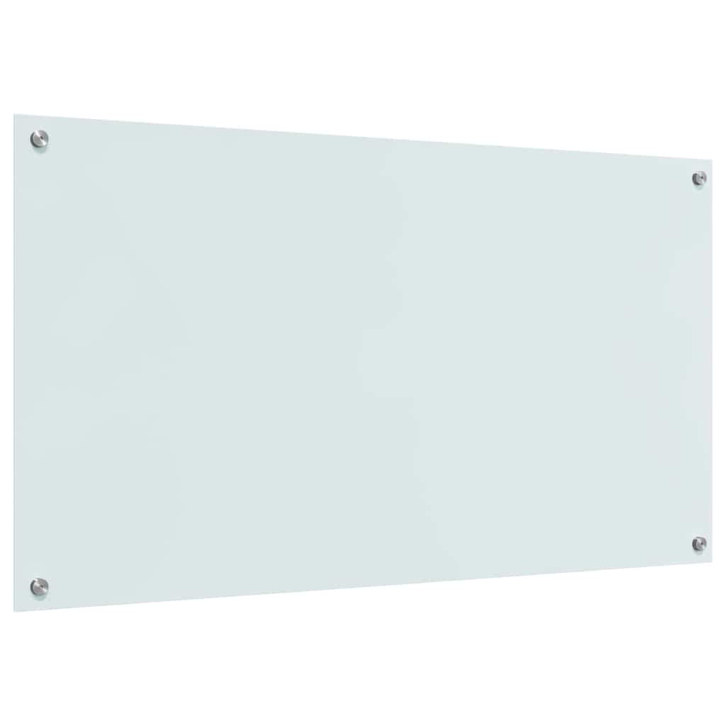 vidaXL Πλάτη κουζίνας Λευκό 110 x 60 cm σκληρυμένο γυαλί