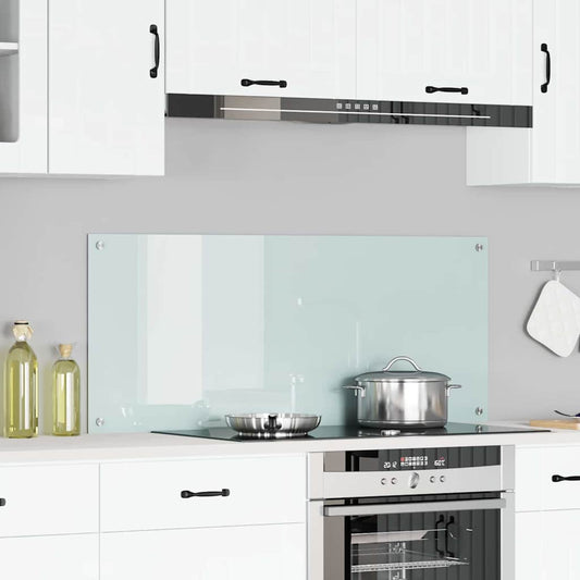 vidaXL Πλάτη κουζίνας Λευκό 120 x 50 cm σκληρυμένο γυαλί