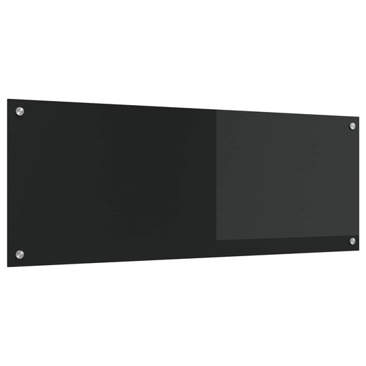 vidaXL Πλάτη κουζίνας Μαύρο 110 x 40 cm σκληρυμένο γυαλί