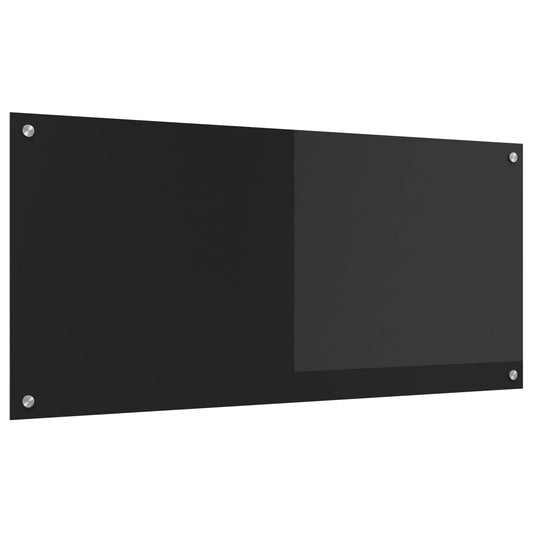 vidaXL Πλάτη κουζίνας Μαύρο 110 x 50 cm σκληρυμένο γυαλί