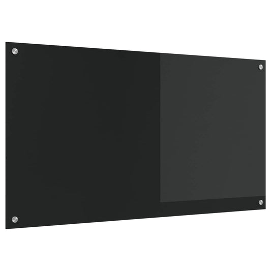 vidaXL Πλάτη κουζίνας Μαύρο 110 x 60 cm σκληρυμένο γυαλί
