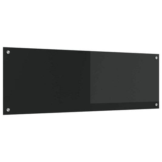 vidaXL Πλάτη κουζίνας Μαύρο 120 x 40 cm σκληρυμένο γυαλί