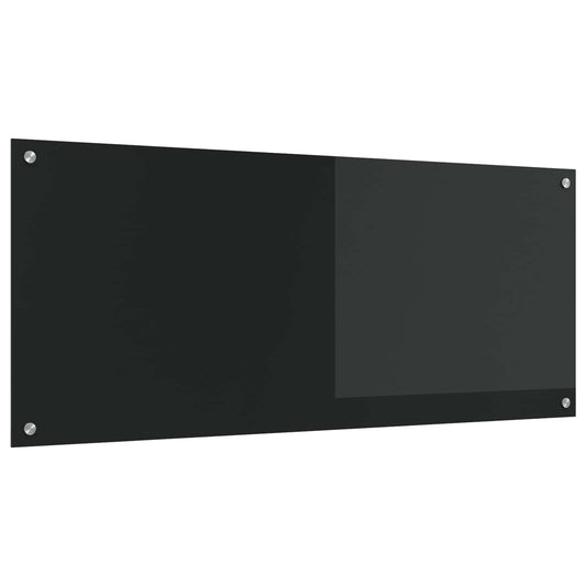 vidaXL Πλάτη κουζίνας Μαύρο 120 x 50 cm σκληρυμένο γυαλί