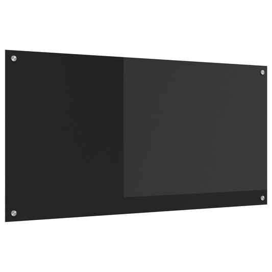 vidaXL Πλάτη κουζίνας Μαύρο 120 x 60 cm σκληρυμένο γυαλί