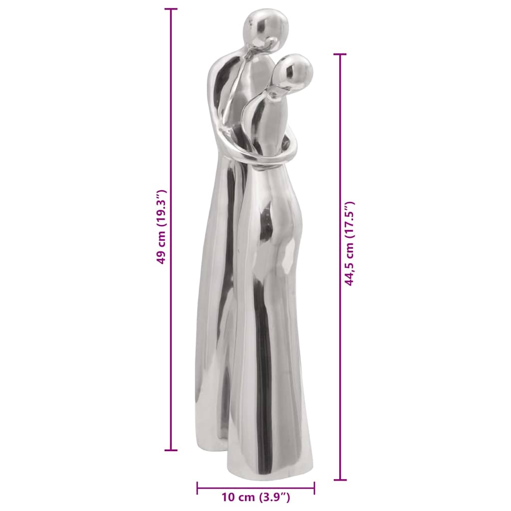 vidaXL Γλυπτό Ασημί 10 x 16 x 49 εκ Αλουμίνιο