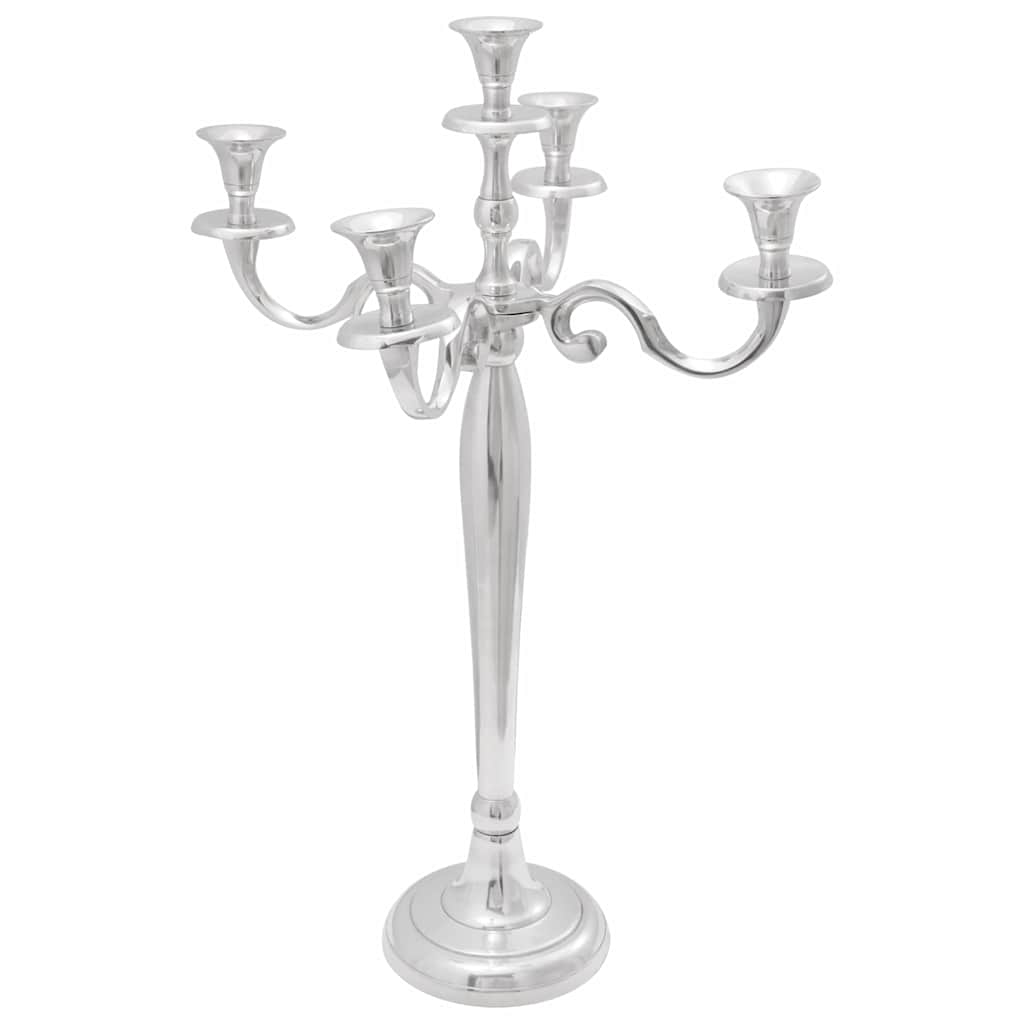 vidaXL Κηροπήγιο Ασημί 39 x 39 x 60 εκ. Αλουμίνιο