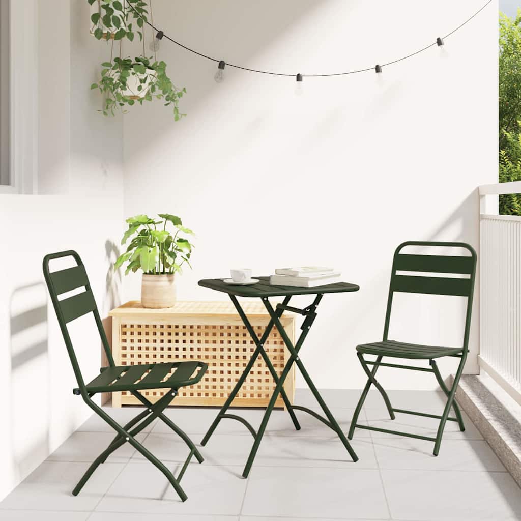 vidaXL Πτυσσόμενη Καρέκλα Κήπου 2 pcs Πράσινο 42 x 52 x 82εκ