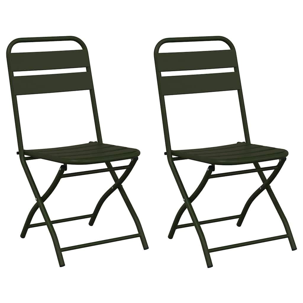 vidaXL Πτυσσόμενη Καρέκλα Κήπου 2 pcs Πράσινο 42 x 52 x 82εκ