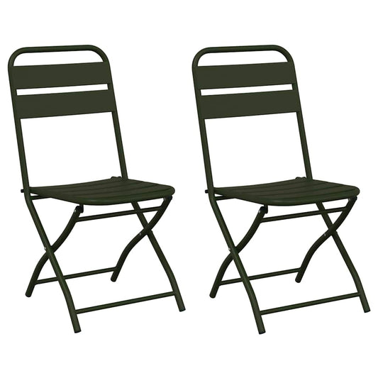 vidaXL Πτυσσόμενη Καρέκλα Κήπου 2 pcs Πράσινο 42 x 52 x 82εκ