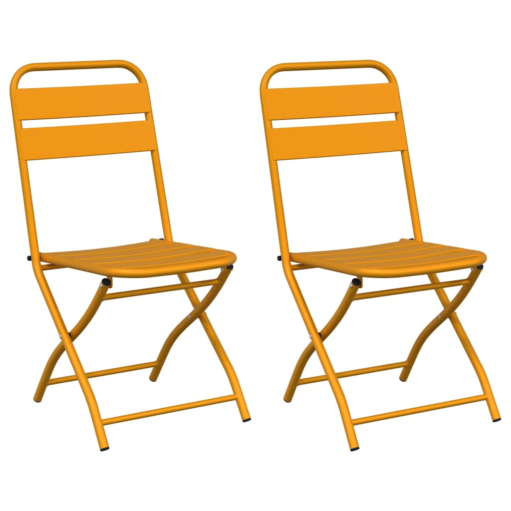vidaXL Πτυσσόμενη Καρέκλα Κήπου 2 pcs Μουσταρδί 42 x 52 x 82εκ