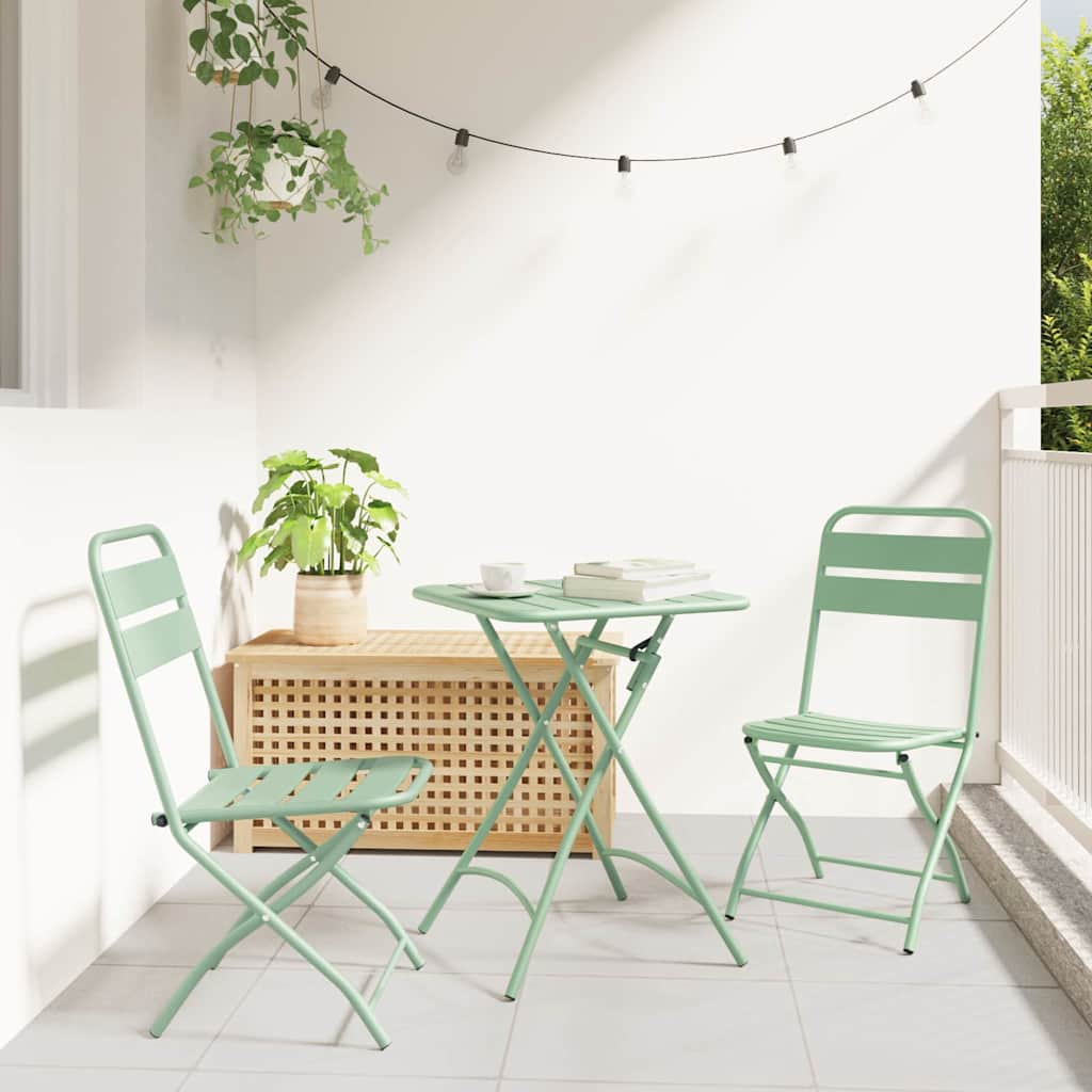 vidaXL Πτυσσόμενη Καρέκλα Κήπου 2 pcs Απαλό μέint 42 x 52 x 82εκ