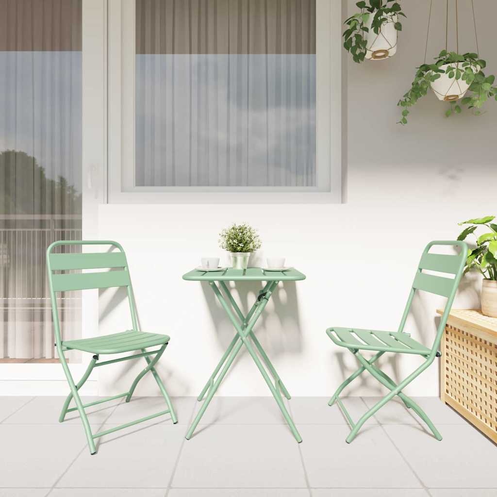 vidaXL Πτυσσόμενη Καρέκλα Κήπου 2 pcs Απαλό μέint 42 x 52 x 82εκ