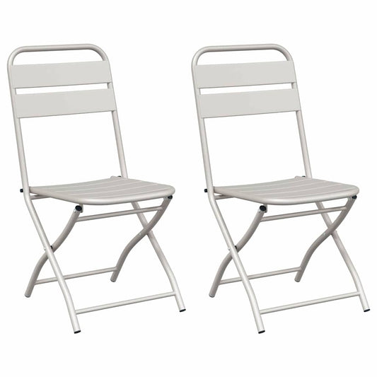 vidaXL Πτυσσόμενη Καρέκλα Κήπου 2 pcs Μπεζ 42 x 52 x 82εκ