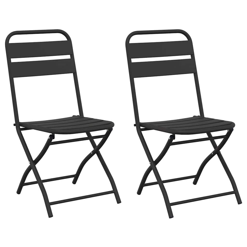 vidaXL Πτυσσόμενη Καρέκλα Κήπου 2 pcs Ανθρακί 42 x 52 x 82εκ