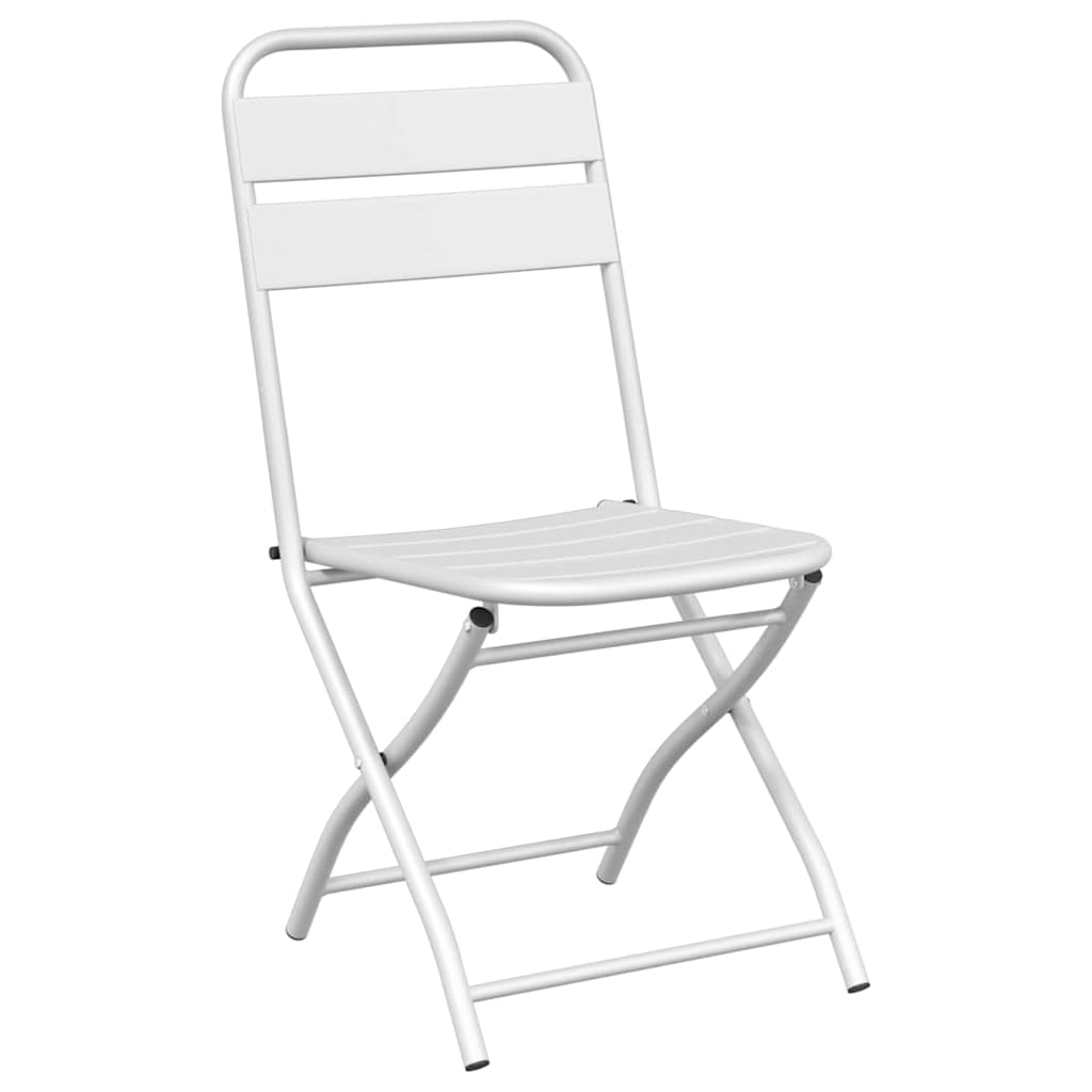 vidaXL Σετ Πτυσσόμενου Μπιστρό 3 Τεμαχίων από Λευκό Χάλυβα