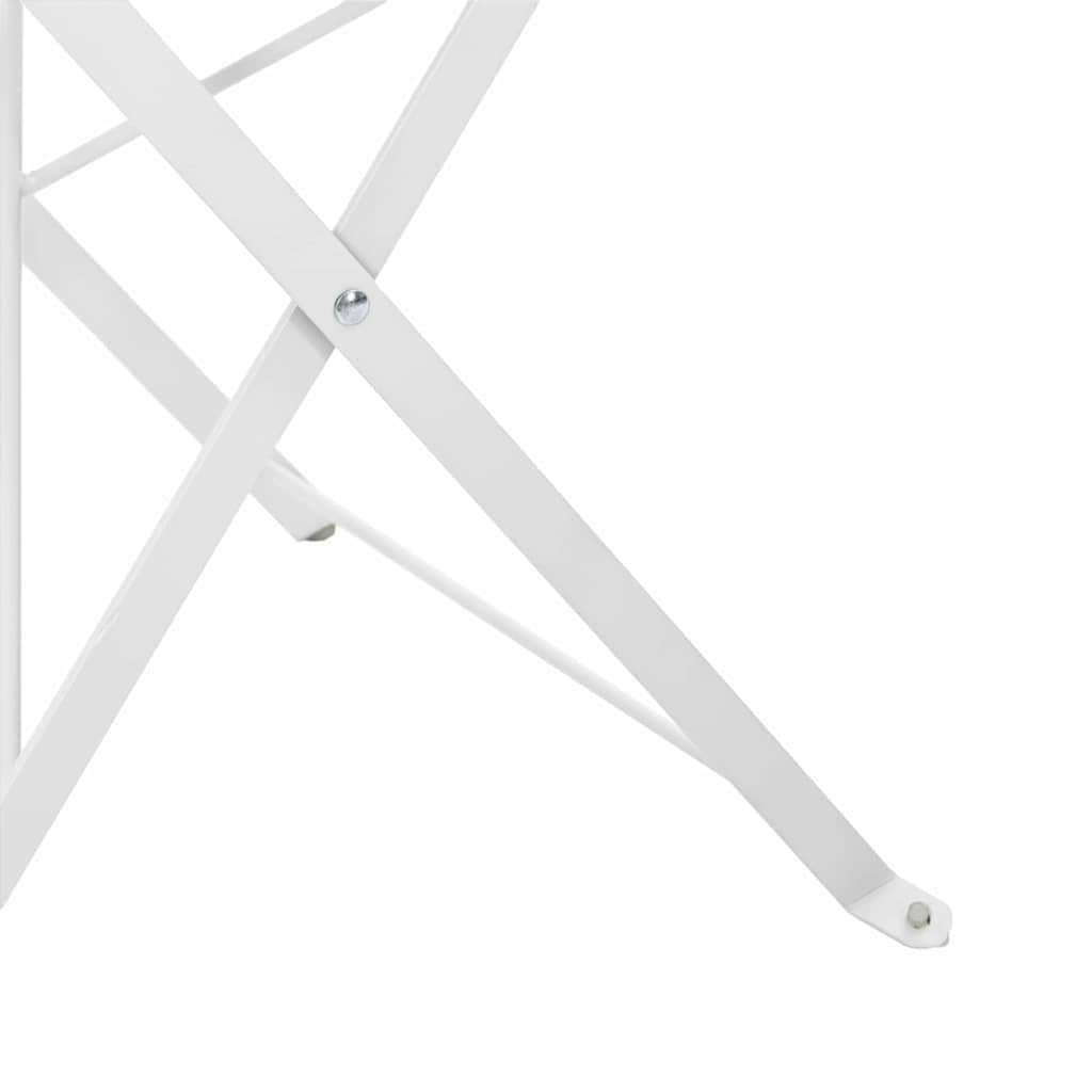 vidaXL Πτυσσόμενες Καρέκλες Κήπου 2 τμχ Λευκό Ατσάλι