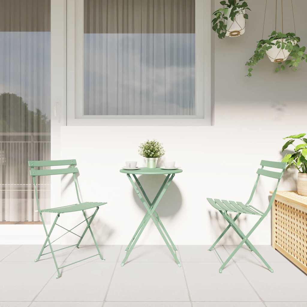 vidaXL Πτυσσόμενη Καρέκλα Κήπου 2 pcs Απαλό μέint 42 x 46 x 82εκ