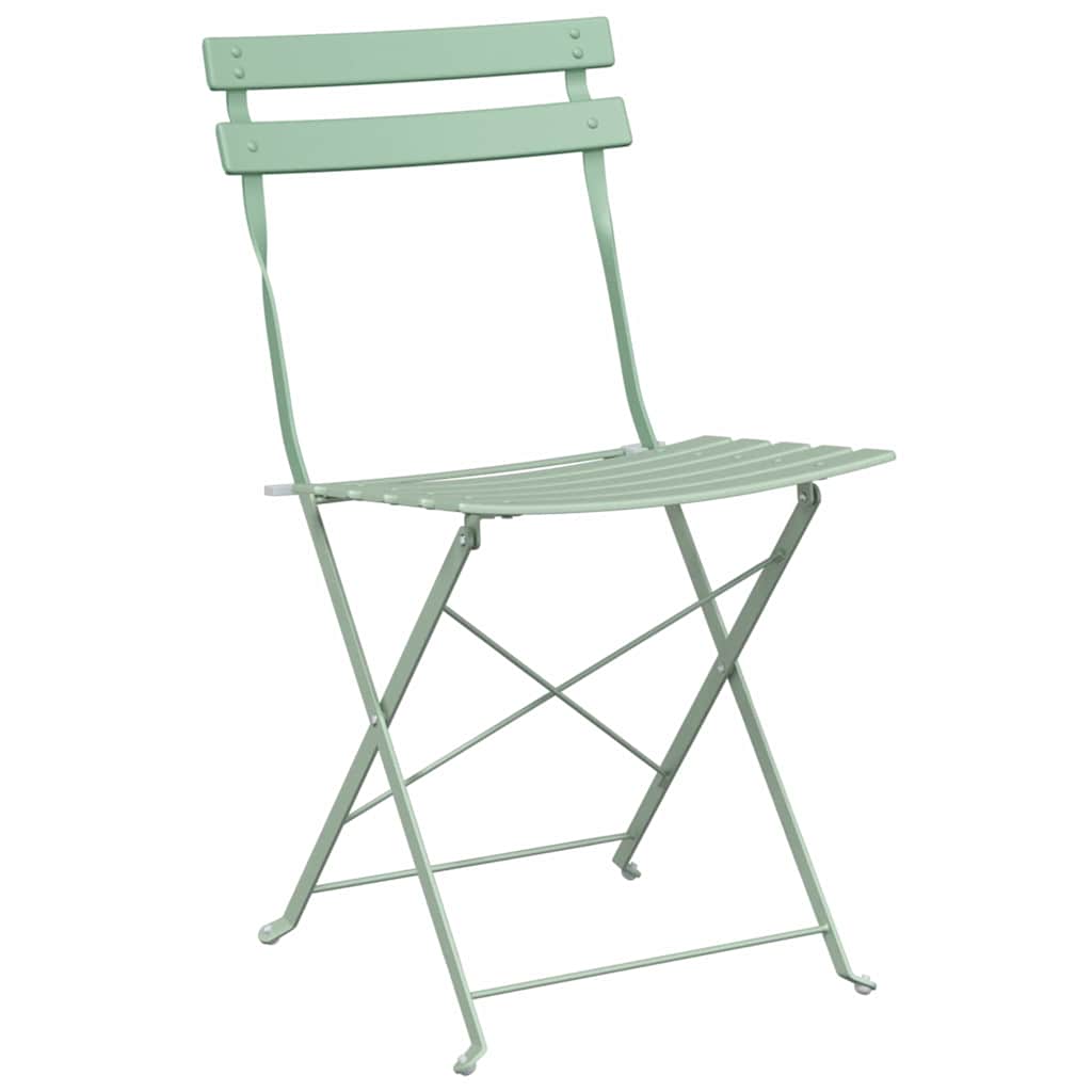 vidaXL Πτυσσόμενη Καρέκλα Κήπου 2 pcs Απαλό μέint 42 x 46 x 82εκ